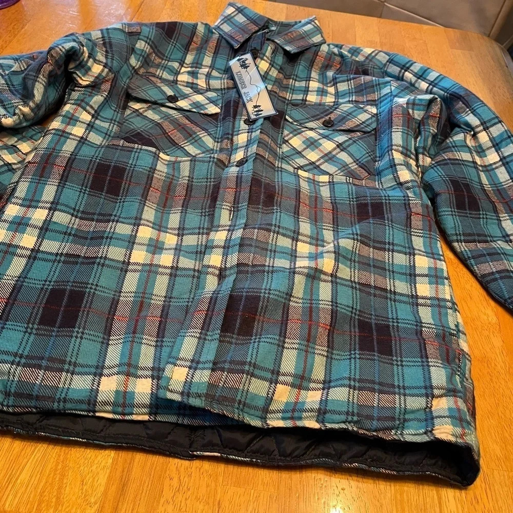 Vintage blue plaid Lumber Jack jacket, size Small